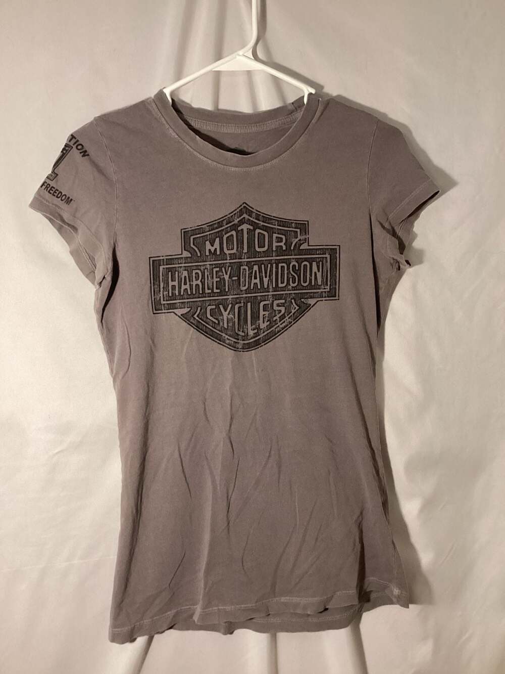 Harley-Davidson Wounded Warrior T-Shirt Size L Gray Graphic